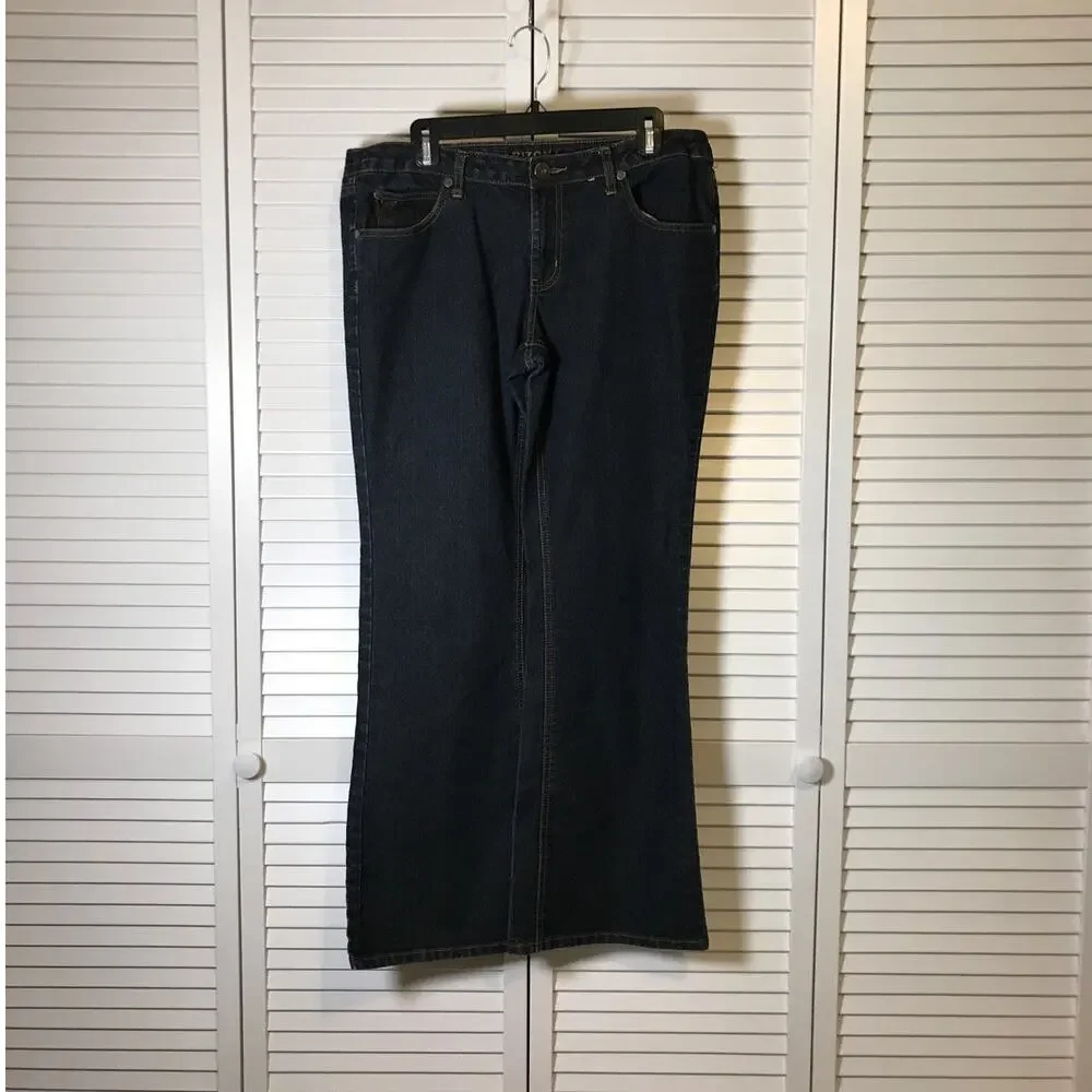Arizona Jean Co Blue Dark Wash Wide Leg Denim Jean 12